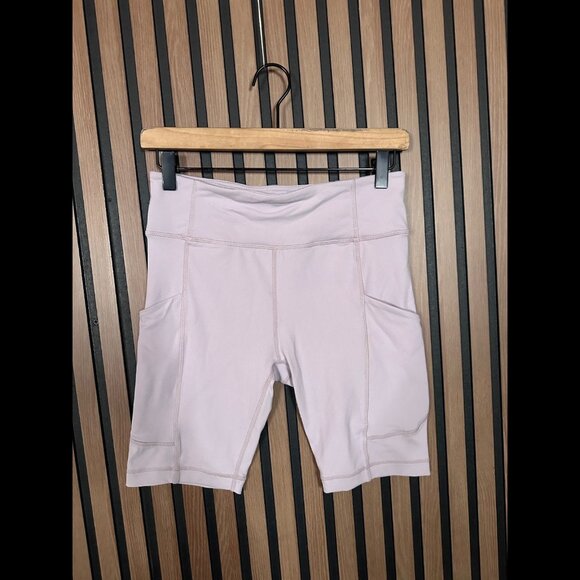 Monrow Biker Shorts XS Womens Pink Pull On 8" Inseam Athletic - Picture 1 of 7